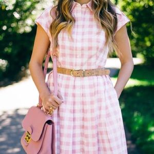 Eliza J pink Checkered sleeveless spring dress 4